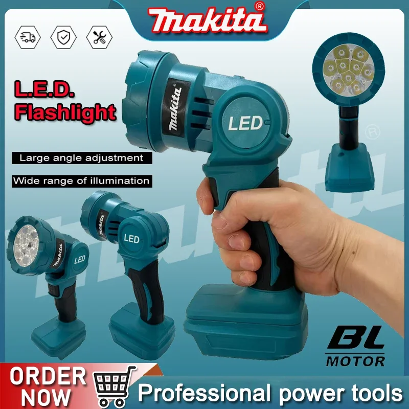 마키타 무선 LED 작업등 충전식 손전등 18V 배터리 전동 공구 실내외 야간 탐조등 도구