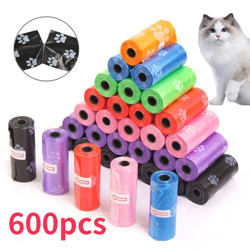 2-40 Rolls Dog Poop Bags for Outdoor Walks Cat Waste Bag Doggie Outdoor Home Clean Refill Garbage Bag Pet Supplies 15 Bags/ Roll