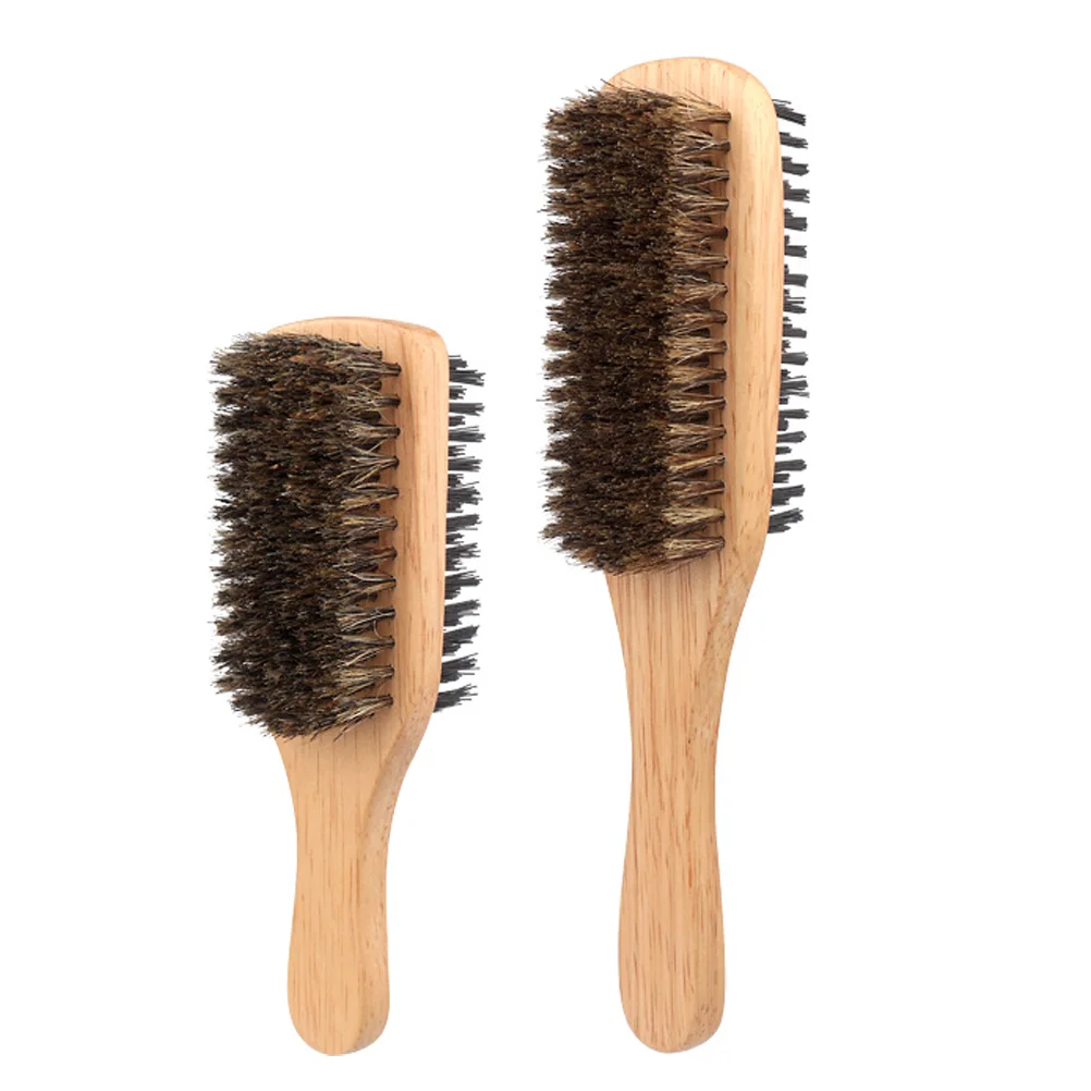 2 Pcs Bristle Double-sided Brush Hair Dryer for Men Bore Brushes Women Boar Shaving Cream Hairbrush Thin Travel Thinning