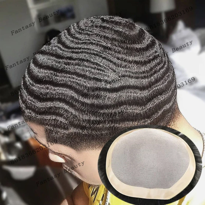 

Необнаружимый 8 мм/10 мм/15 мм глубокая волна черный мужской HUman система волос протез натуральная линия волос топ моно прочная основа мужской парик