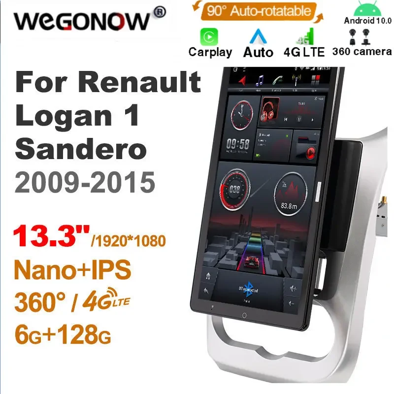 TS10 Android10.0 Ownice Car Radio Auto for Renault Logan 1 Sandero Lada Largus Lergus Dacia Duster 13.3''  No DVD Nano 1920*1080