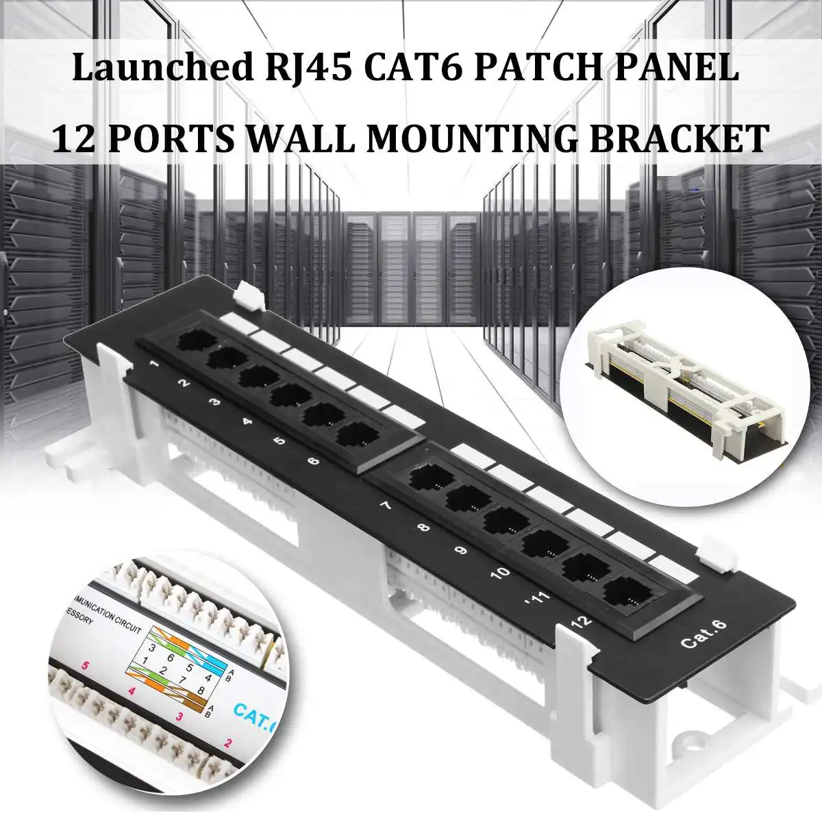 Netzwerk-Toolkit 12 Port Cat6 Patch Panel RJ45 Netzwerk Wand halterung Rack mit Oberfläche Wand halterung