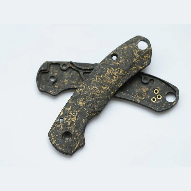 1 Pair Custom Made Brass+Forged Carbon Fiber Handle Scales for Spyderco C223 Para3 Knives