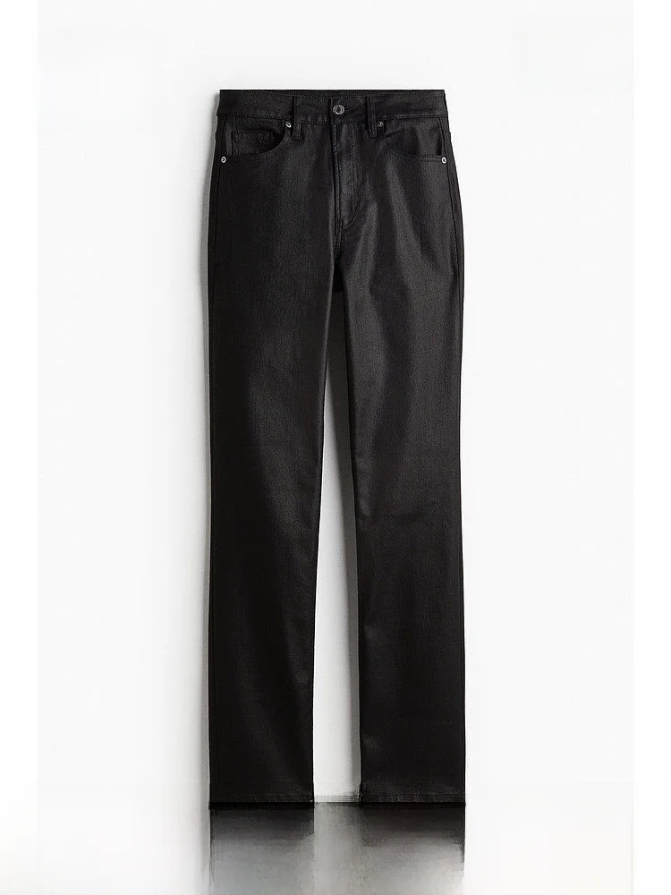 

Женские джинсы H&M с высокой талией, облегающие, удобные, в простом стиле, летние модные длинные брюки 1199187, прямые штанины, хлопок, полиэстер...