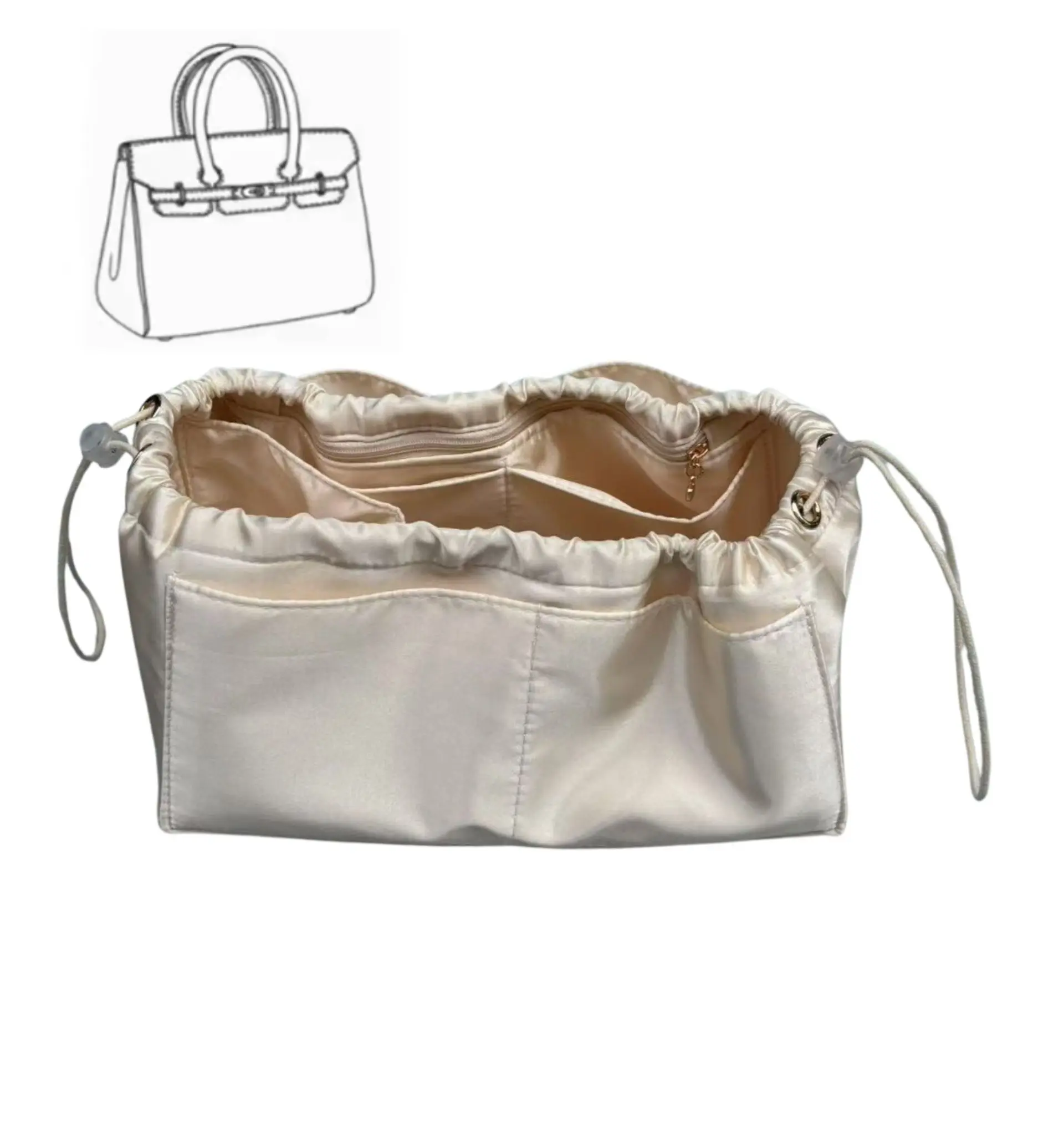 

Purse Organizer Silky Smooth,Silk,Luxury Handbag Tote in Bag Shapers, Women- Fits Birkin 25/30/35/40 Bags