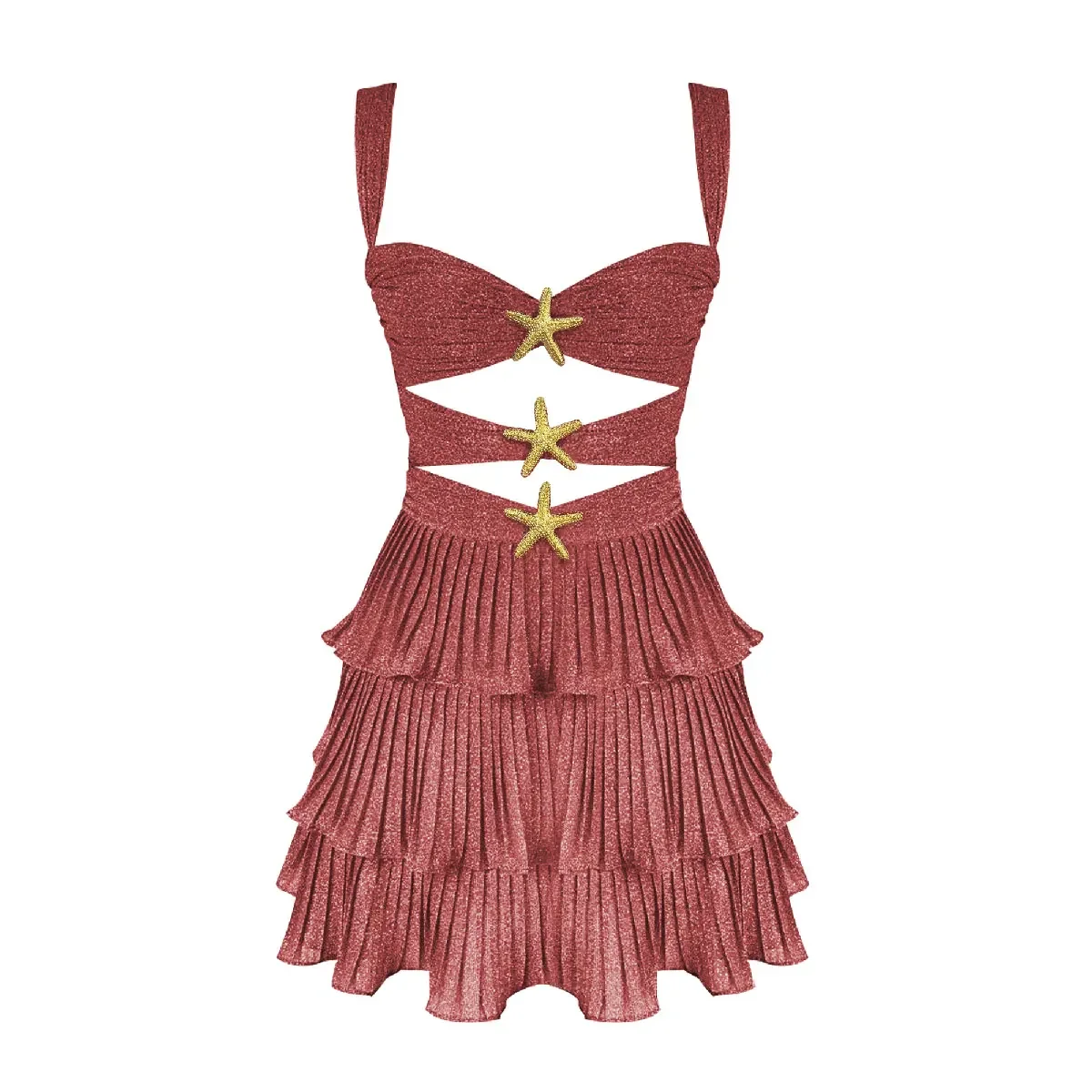 2024 Nieuwe Cover Up Rok Strand Vrouwen Geometrie Gedrukt Tweedelige Elegante En Mooie Jurk Schouder Strappy Badpak Beachwear