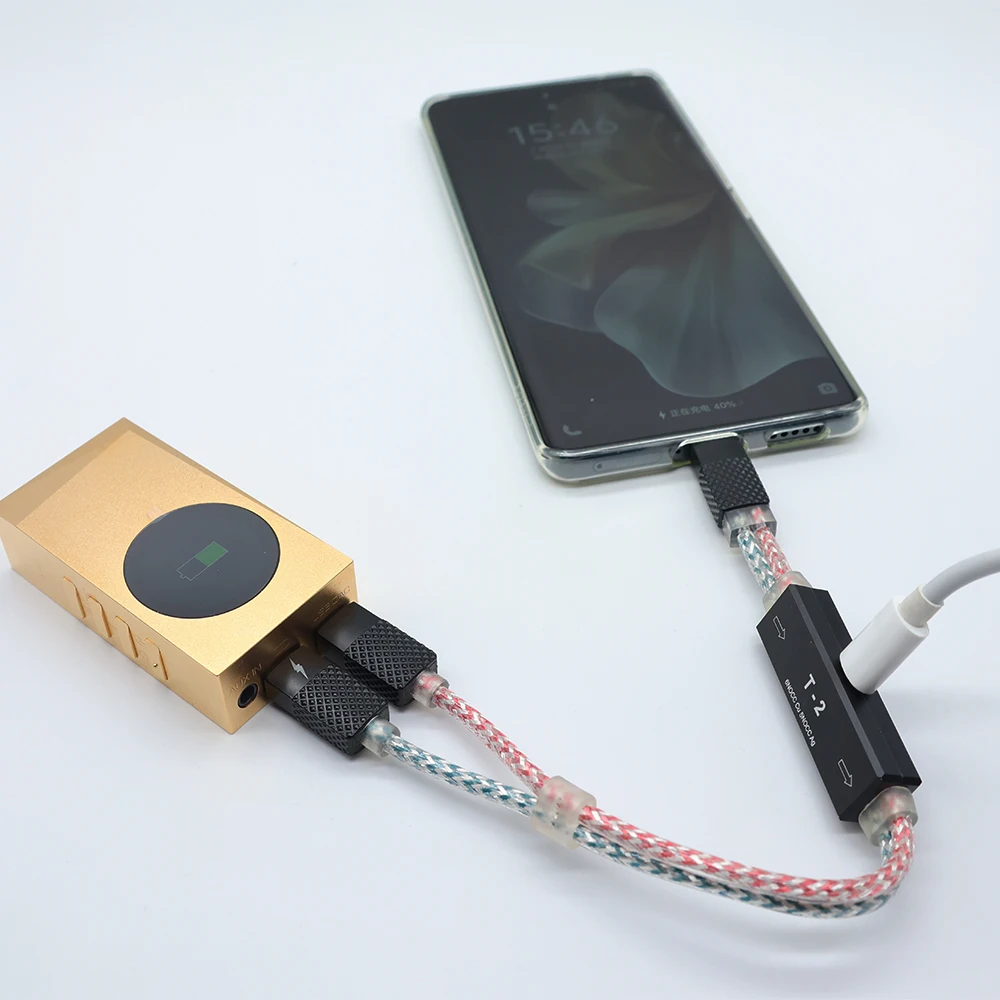 Aurect T2 Type C สายชาร์จถ่ายโอนเพลงพร้อมกันสาย USB การจัดการ T-2สายไฟ