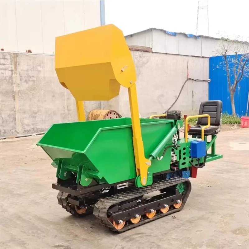 

500kg Wheel Barrow Mini Dumper with Briggs Stratton Mini Site Dumper Mini Transporter Track Carrier with Hydraulic Tipping