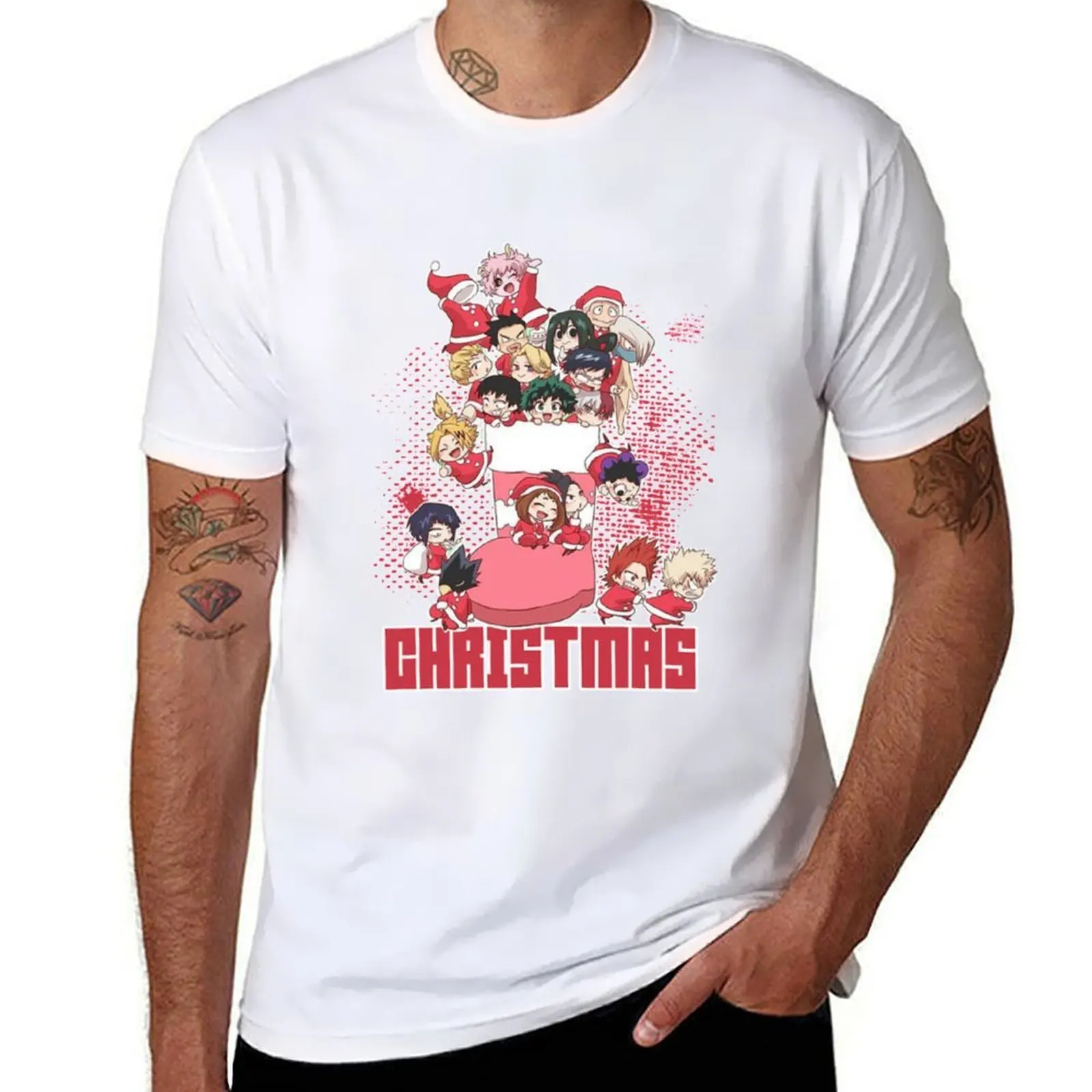 

anime christmas T-Shirt t shirts for man cotton funny t shirts for man graphic funny T-Shirt