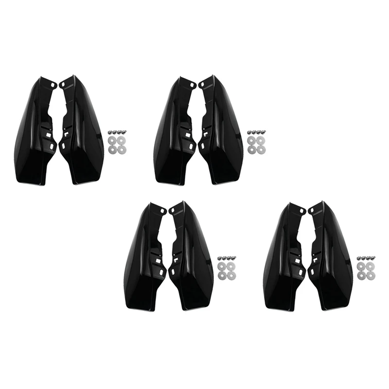 

4X Motorcycle Gloss Black Mid-Frame Air Deflector Heat Shield For Touring Electra Glide Street Road Glide 09-16