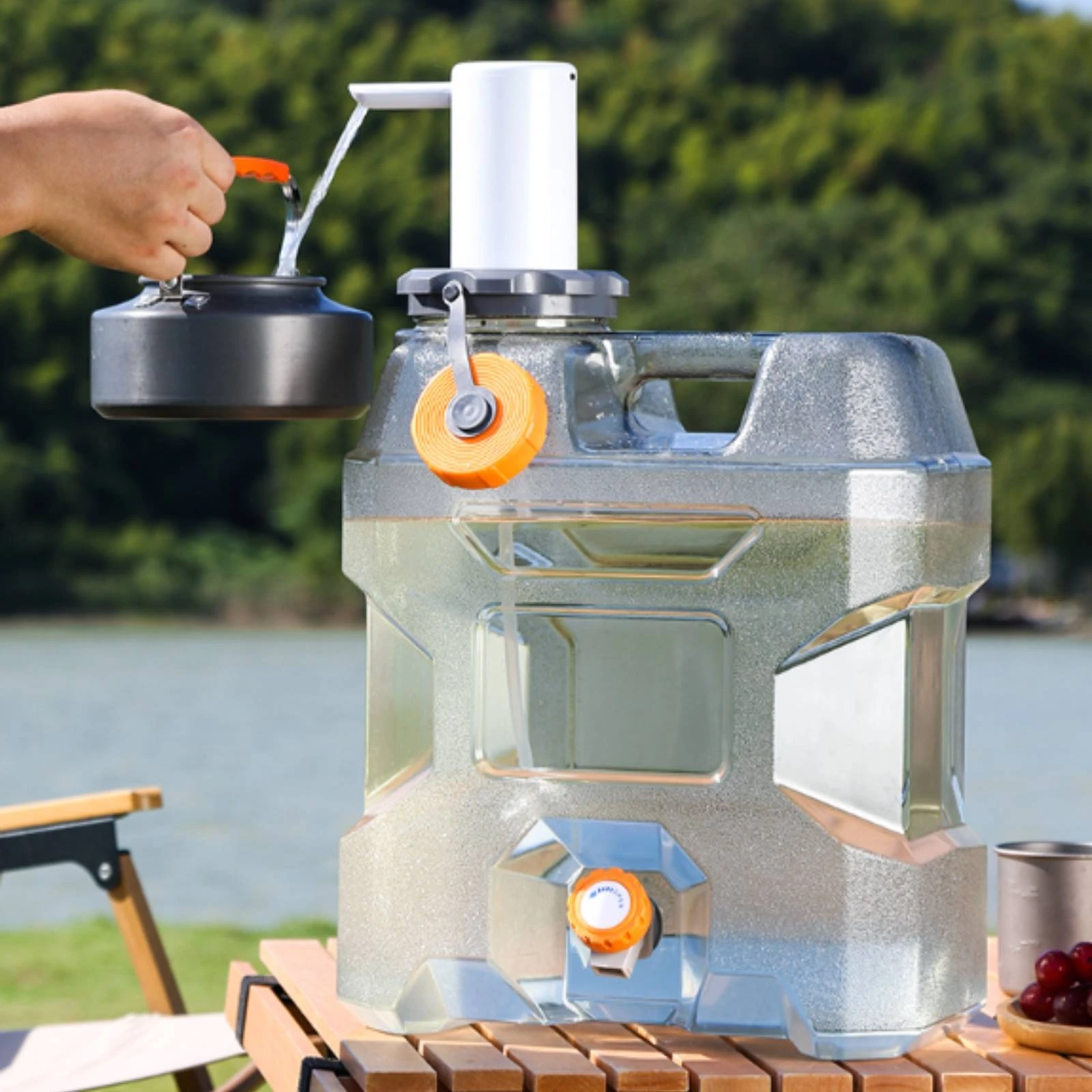 Water Storage Container Built-in Handle Tap Water Container Liquid Dispenser Wide Opening Long-Lasting