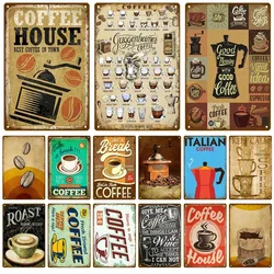 Metal Sign Retro Decor Tin Sign Coffee Vintage Plaque Metal Plate Wall Art Posters For Kitchen Bar Cafe Room Retro Iron Painting