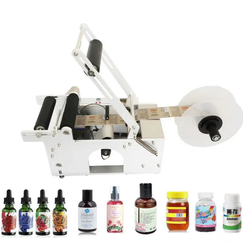 

Round Bottle Labelling Machine Semi Auto Labeler Plastic Can Wine Eliquid Medicine Glass Bottles Paper Label Sticker Labeling