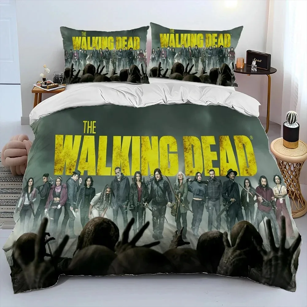 

Horror TV The Walking Dead Lincoln Comforter Bedding Set,Duvet Cover Bed Set Quilt Cover Pillowcase,King Queen Size Bedding Set