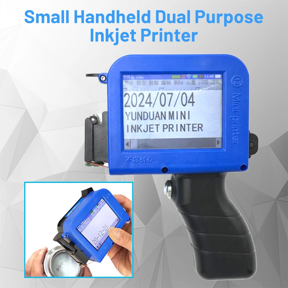 Imagem -03 - Yunduan Mini Handheld Inkjet Impressora Ink Kit Código de Barras qr Data de Validade do Logotipo Tampa Multilíngue Máquina de Codificação Térmica Portátil 12.7 mm