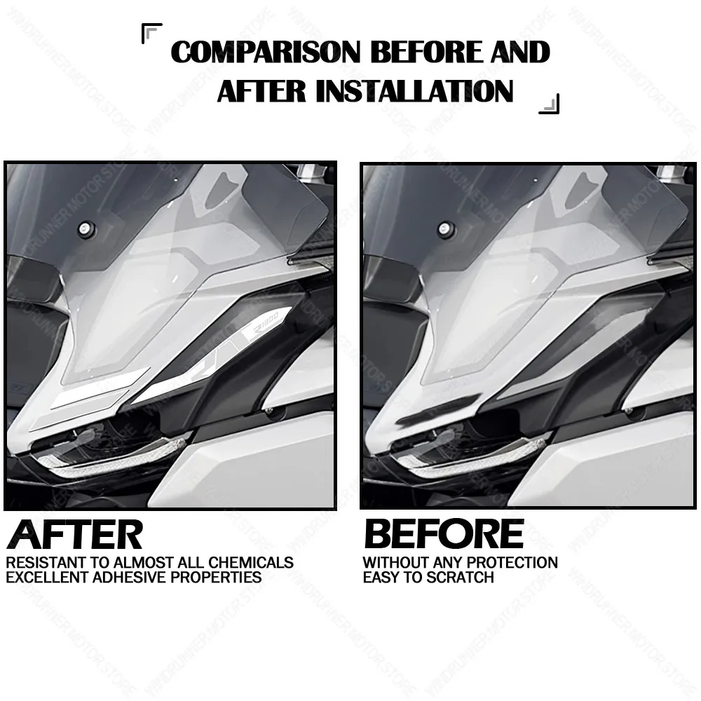 Per R1300RT R 1300RT Adesivo protettivo in resina epossidica 3D Adesivo protettivo impermeabile per protezione labbro anteriore moto