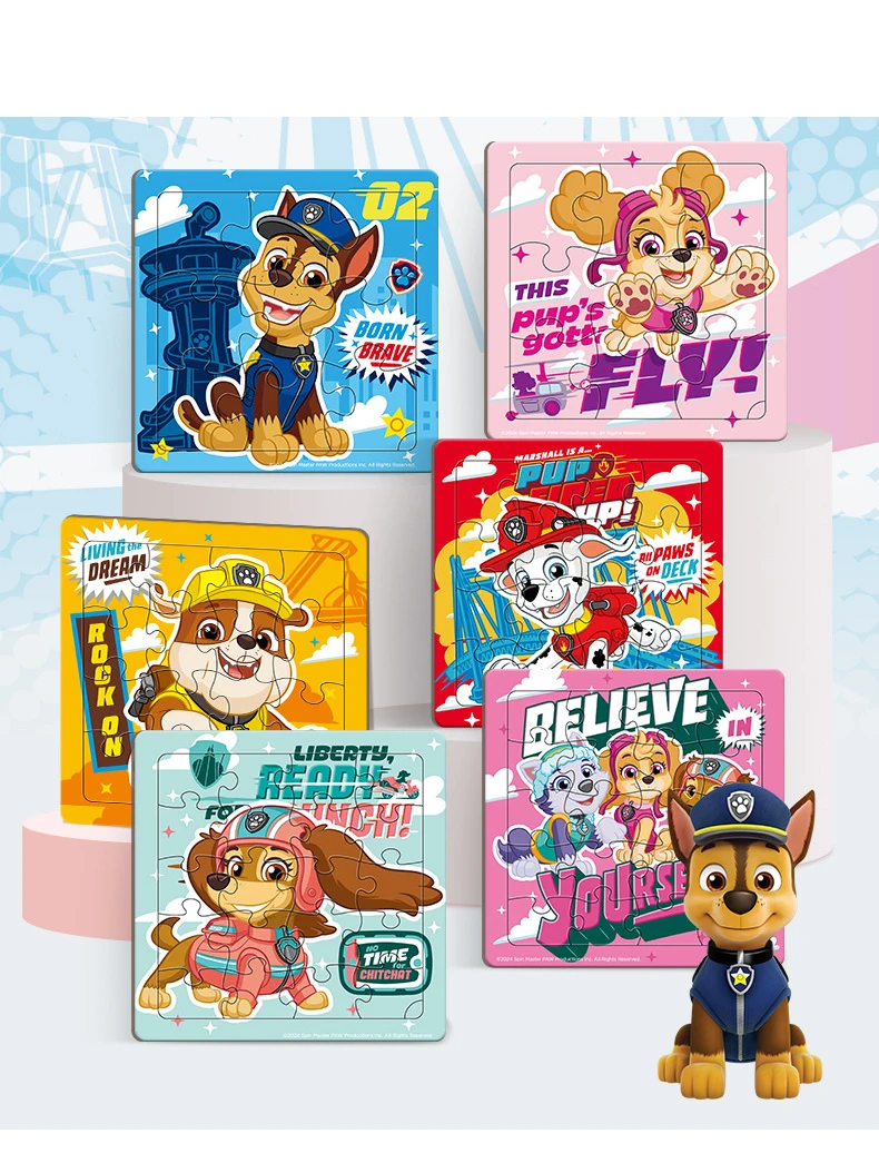 6 Styles/set Paw Patrol Jigsaw Puzzle Games Baby Early Learning Educational Toy Kids Cartoon Cute Vehicle Puzzles Children Gift
