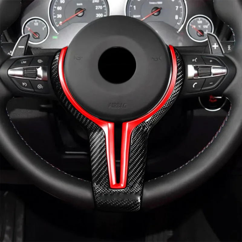 M power Steering Wheel Covers Car Carbon Fiber M sport Steering Wheel Trim for BMW M2 F87 M3 F80 M4 F82 M5 F10 M6 F06