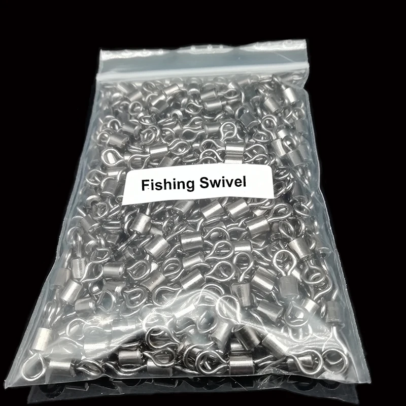 50PCS Winter Ice Fishing Barrel Bearing Rolling Copper Swivel Lure Hook Connector Sea Fishing Tackle Supplies Accessories Pesca