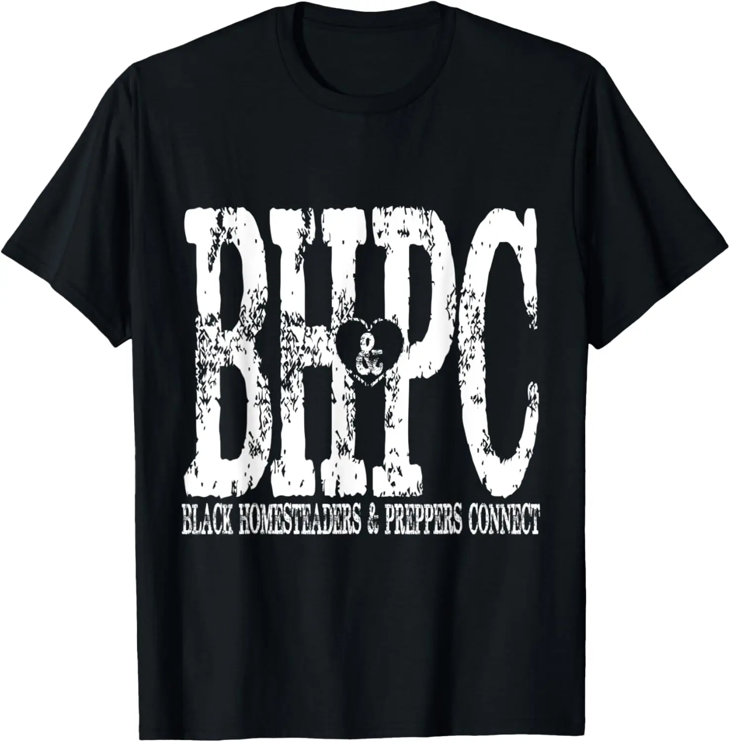 

Black Homesteaders & Preppers Connect Heart" logo T-Shirt