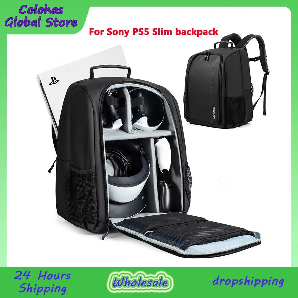 

Portable Travel Backpack For Sony PS5 Host For PS VR2 Glass Storage Bag Game Console Handbag Handle Accessories Protection Bag