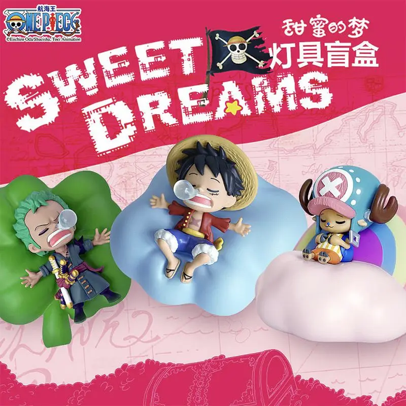 

Genuine One Piece blind box anime cute cartoon sweet dream night light ornament Luffy Zoro Chopper figure desktop ornament gift