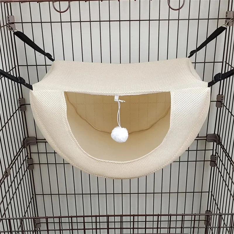 Cat Hammock Pet Cage Hanging Bed Breathable Mesh Cozy Kitten Hamster Sleeping House For Small Animal Guinea Pig Machine Washable