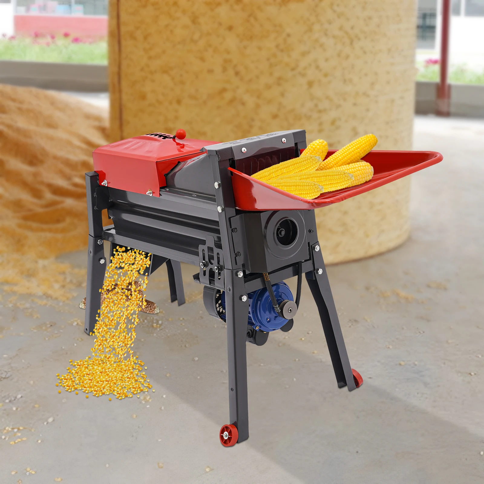 480W Electric Corn Threshing Machine Heavy Duty Corn Sheller Automatic Dry Corn Shucker Remover Tools 2800RMP