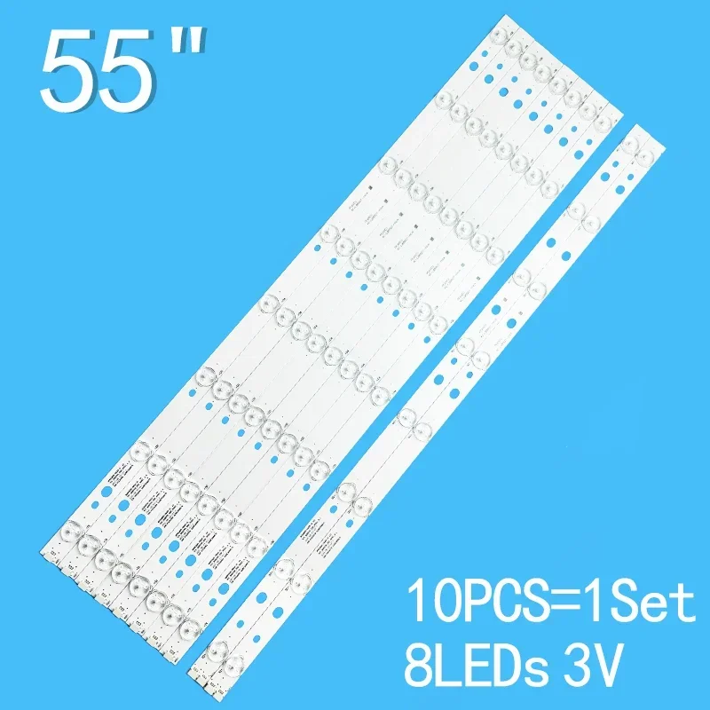 

LED strip FOR TCL L55B3700F B55A380 55K100 BD550E32-0801S-01 4C-LB550T-HQ1A YH1B TOT_55B3700_8X8_3030C-A-R 006-P1K3406A