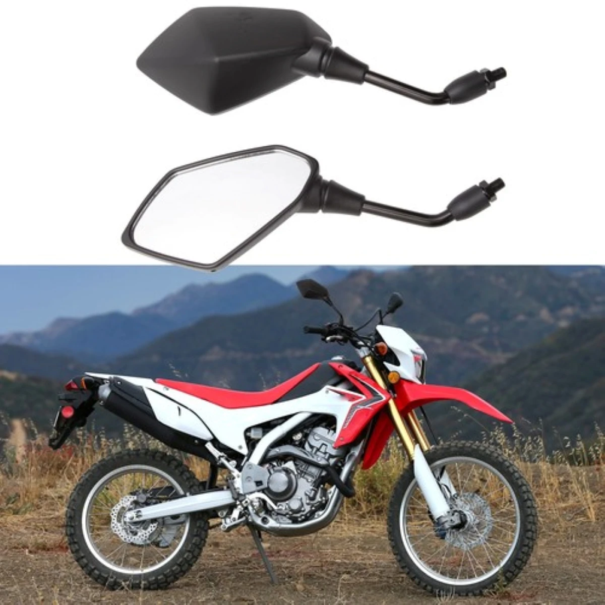 

For Honda CRF250X CRF230F CRF450X US Black Motorcycle Rearview Mirrors Off Road