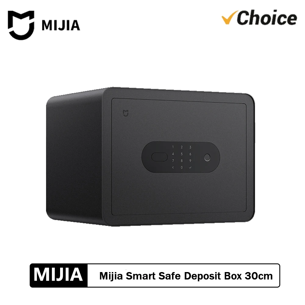 2025 MIJIA Smart Safe Deposit Box Fingerprint Unlock Work with Mijia App 65Mn Anti-Drilling Steel Plate Vibration Warning -CN