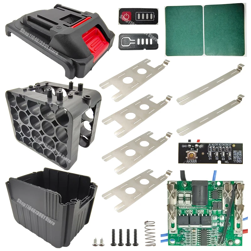 Power Tool Battery Case Box Protection Circuit Board for Makita Lomvum Zhipu Hongsong Jingmi 18V Li-ion Battery PCB BMS Housings