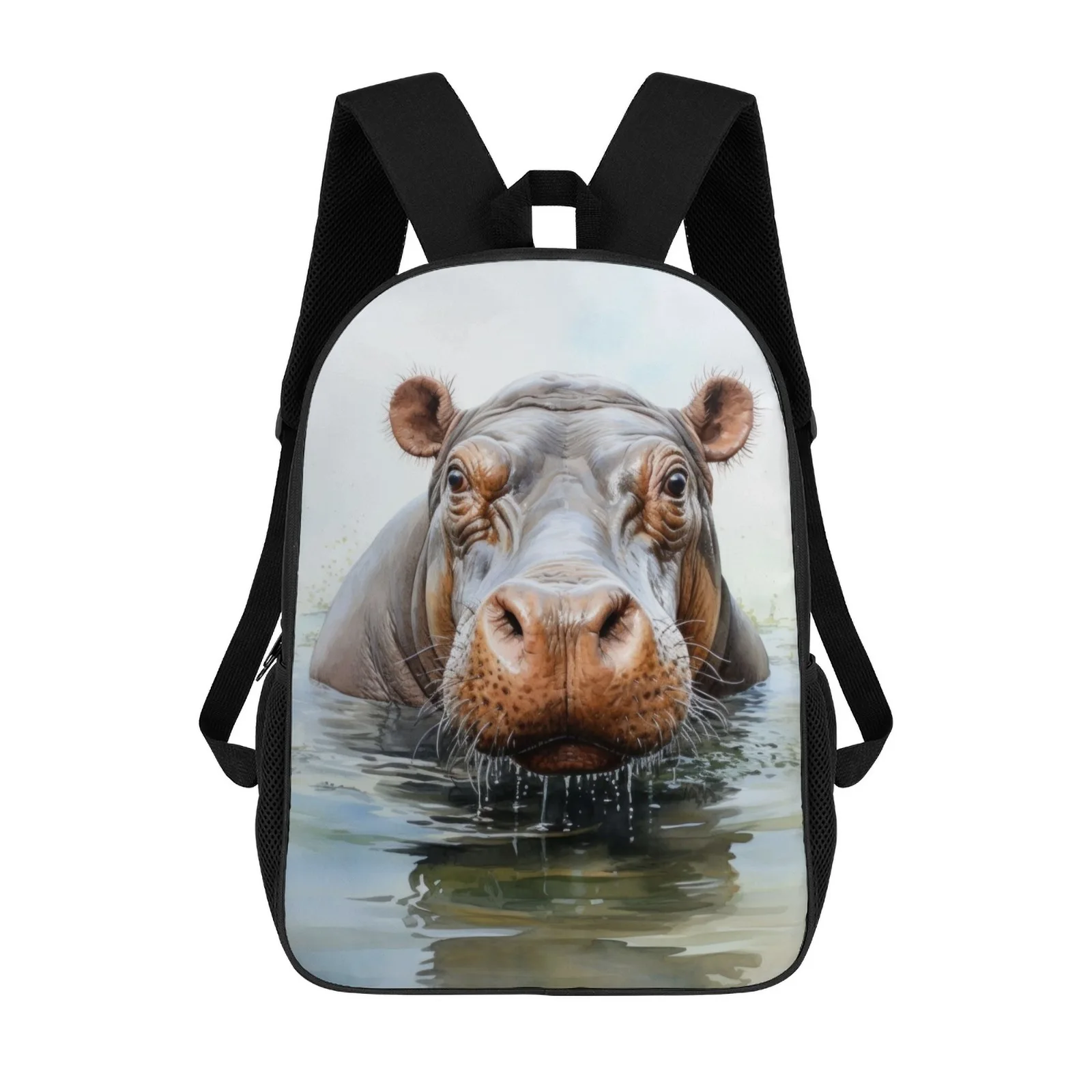 

Сумка для книг с принтом Hippo Mochilas Escolares, школьные сумки для мальчиков, 17-дюймовый школьный рюкзак, сумка