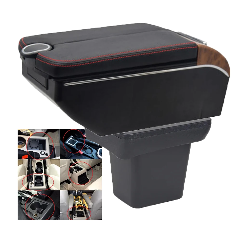 For Land Rover Freelander 2 Center Console Armrest Box Storage Elbow Rest Arm with Phone Charging USB Interface Cup Holder