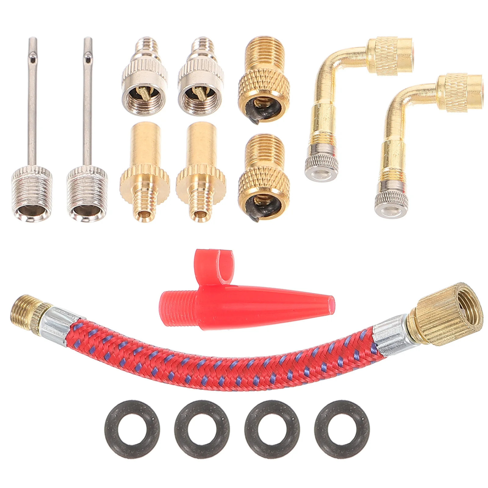 

1Set Bike Valve Adapter Conversion Tool Pump Needle Inflatable Connector for Bicycle Tires Basketball Inflation Needles Air Pump