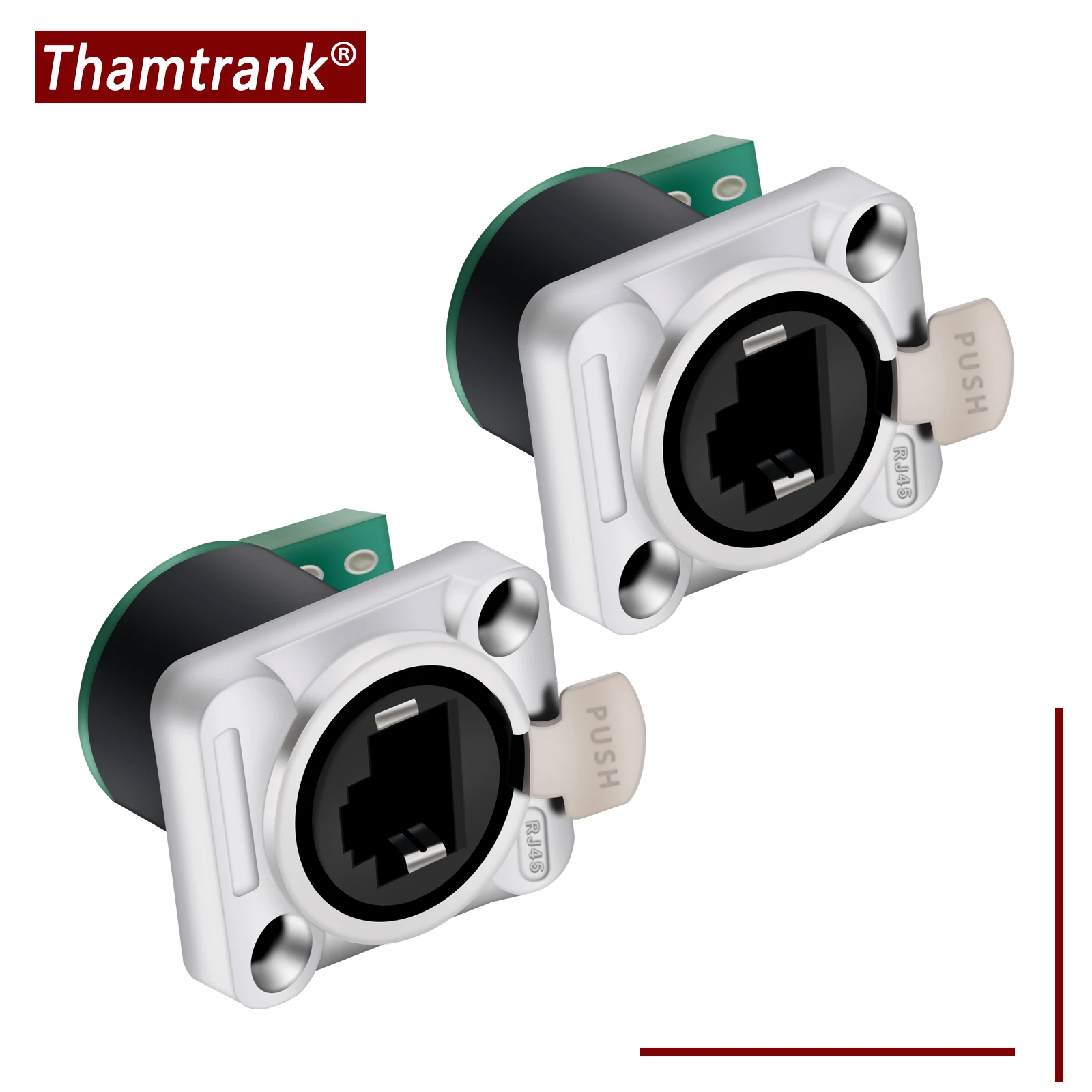 4pc RJ45 Female Socket Connector with PCB Board  For Audio Computer Panel Mount Chassis Ethernet Network