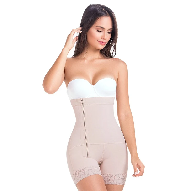 Shoulder Strap Shapewear Ladies Bodysuit Fajas Colombian High-Waisted Shapewear For Women Women Zipper Butt Lifter