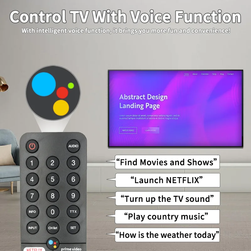 XMRM-19 For Voice Remote Control Replacement With Netflix PrimeVideo Buttons, For Smart TV L32M6-6AEU L43M6-6AEU L50M6-6AEU