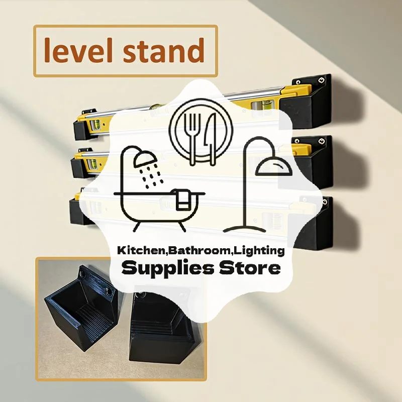 2PCS Spirit Level Wall Mount Holders With Durable Construction And Easy Installation Perfect For Garage Workshop Tool Storage