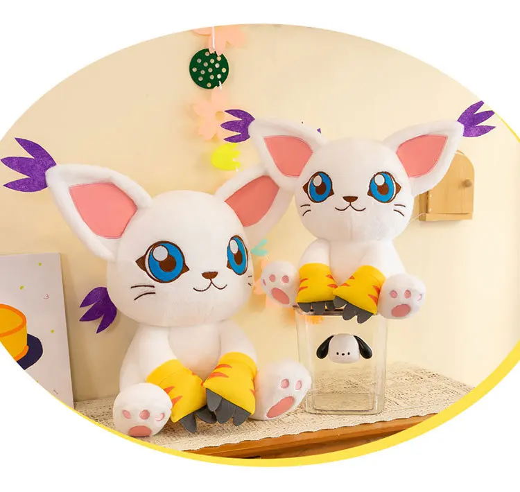 

40/55/65cm Digimon Adventure Plush Toys Tailmon Action Figure Cartoon Stuffed Sitting Position Doll Soft Room DecorToys ornament