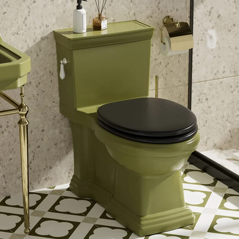 

Green retro toilet, bathroom siphon toilet, personalized creativity, classical household toilet