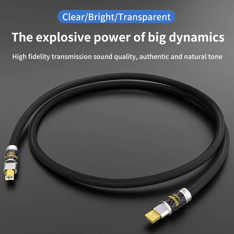 Xangsane 5n plata pura HiFi USB A a B cable amplificador tarjeta de sonido decodificador datos USB DAC/CD cable mezclador cableado de transmisión