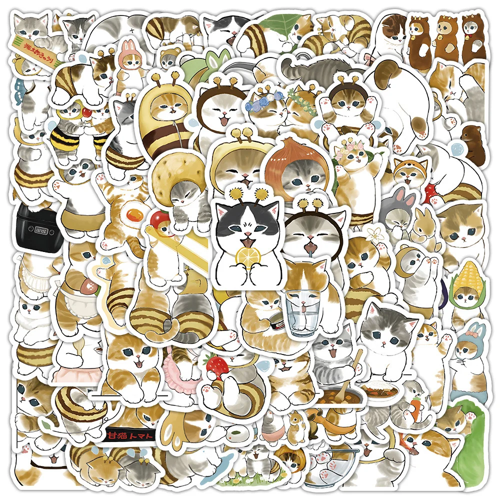 10/30/50/100pcs Kawaii Cat MEME Funny Animals Stickers Decals Decorative Phone Luggage Laptop Waterproof Cute Sticker Kids Toys