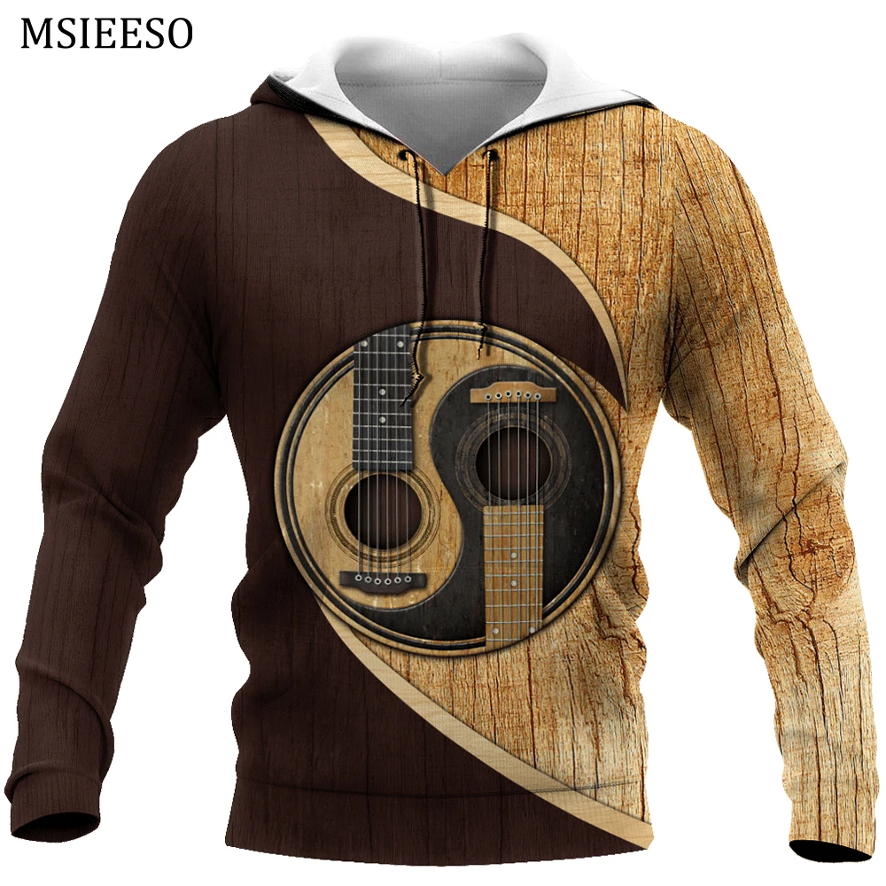 

MSIEESO Guitar Yin and Yang Musical Instrument 3D Print for Men Hoodie Sweatshirt Streetwear Casual Women Zipper Jacket Pullover