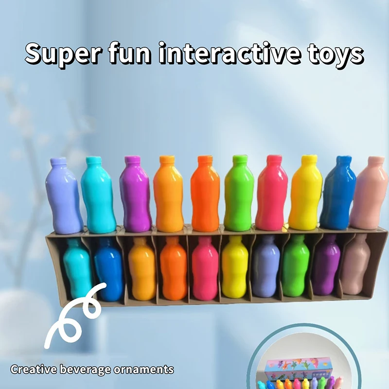 

Children's Fun Beverages Color Match Toys 20bottles + Base,Early Childhood Guessing Memory Training Interactive Puzzle