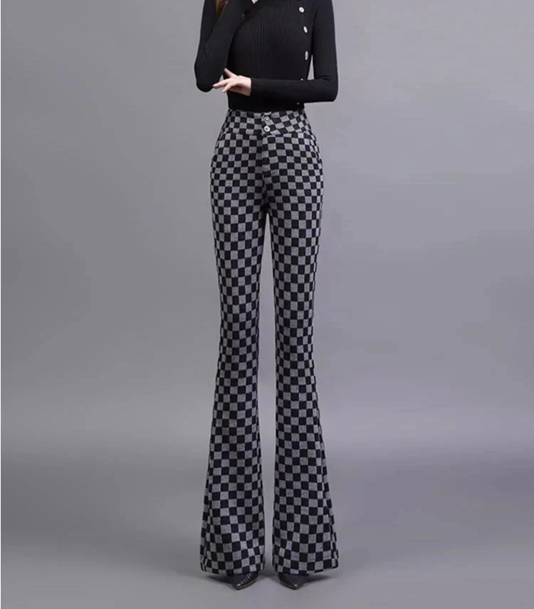 

new autumn winter office lady plus size wool brand female women warm snow wear flare pants