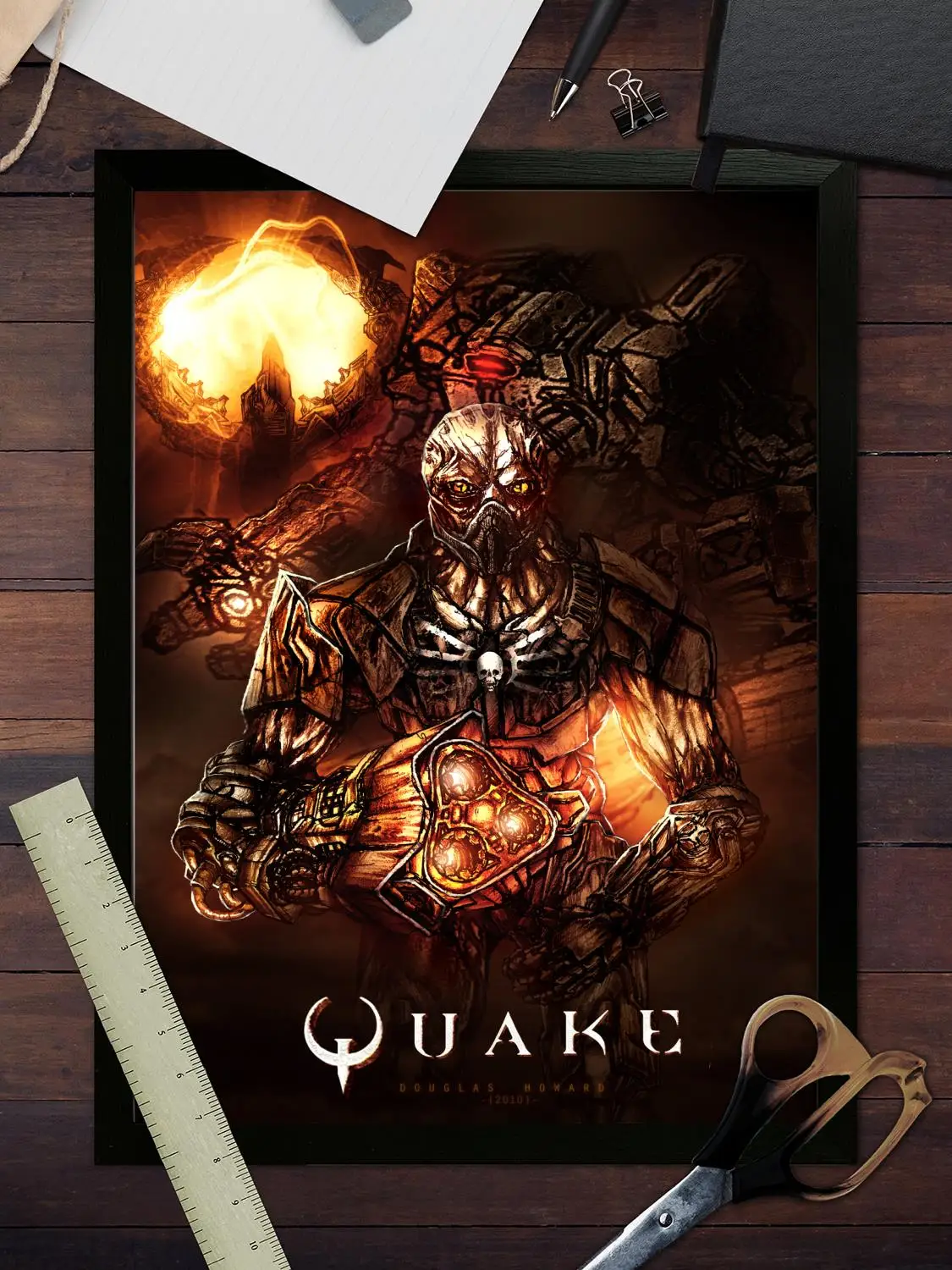 Quake วิดีโอเกมผ้าใบโปสเตอร์ศิลปะ,ภาพผนังพิมพ์,ครอบครัวสมัยใหม่ตกแต่งห้องนอนโปสเตอร์,ภาพวาดตกแต่ง