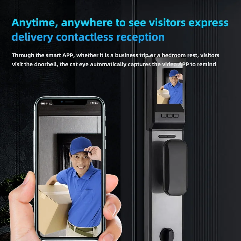 Imagem -05 - Face Recognition Bloqueio Inteligente Video Call Remota Fingerprint Senha Lock Digital Door Lock Fechadura Eletrônica 3d