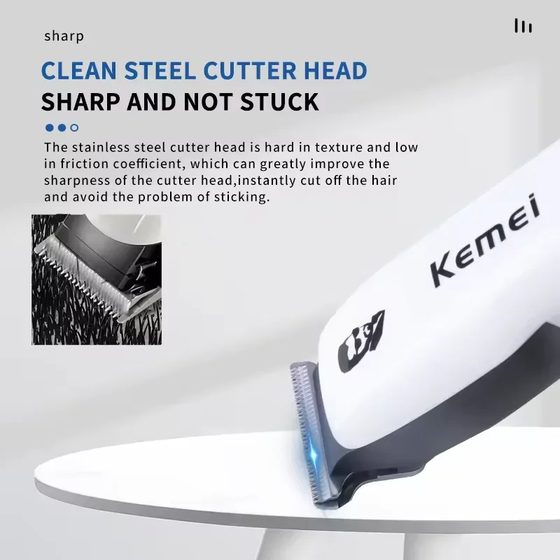 Kemei KM-PG809A KM-PG232 LCD USB Charging Hair Clipper Adjustable Professional Cutting Machine KM-3382 Shaver Trimmer for Men image 5