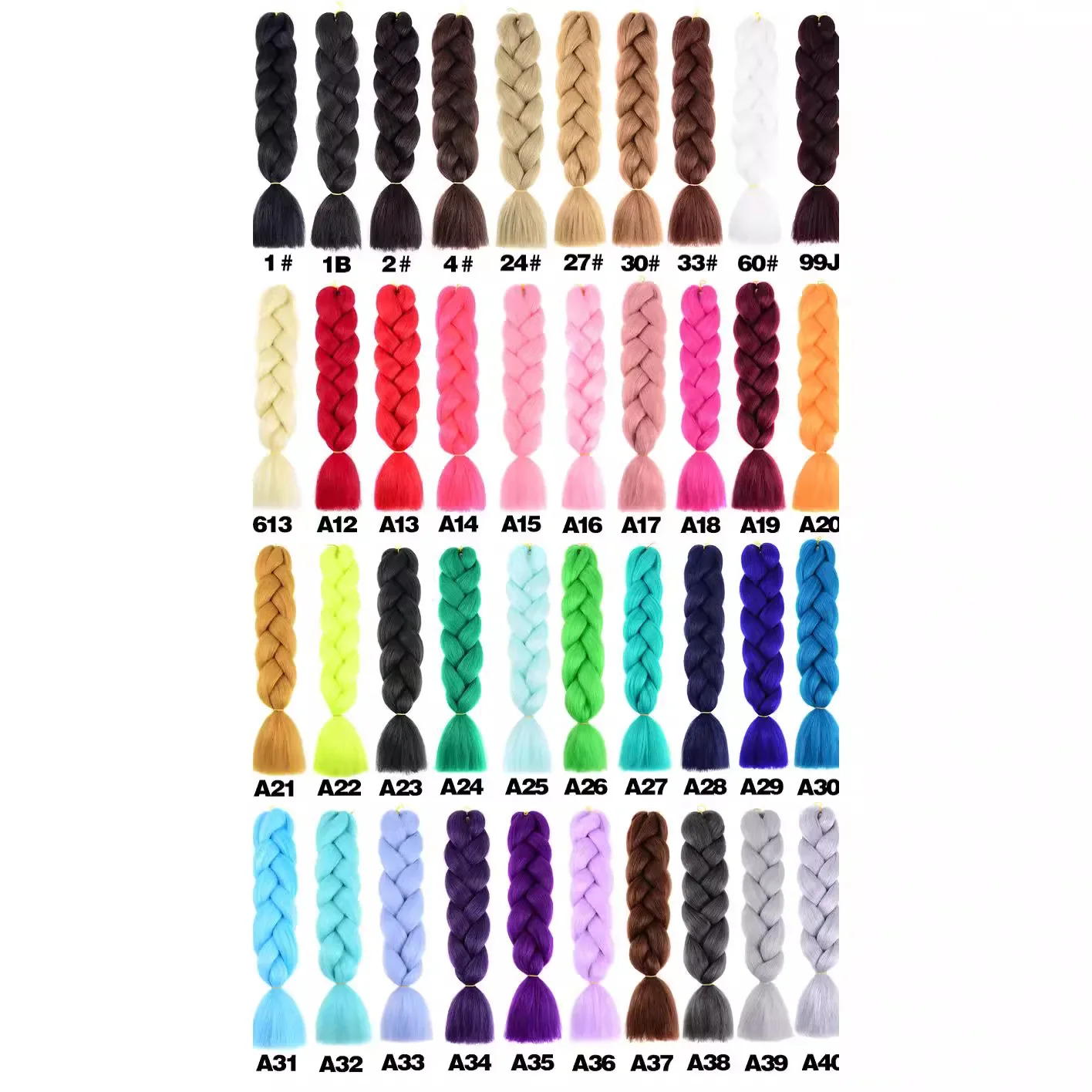 African Hair Colorful Braids Casual Punk Hip Hop Seven Color Trendy Braids High Temperature Silk Dull Finish Hair Glue